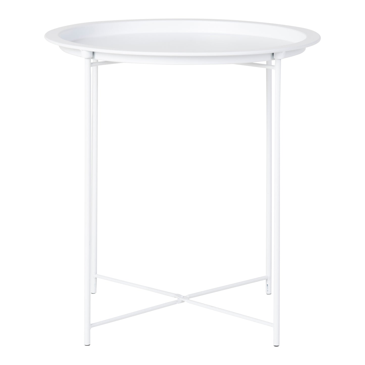 Design Beistelltisch BOSTON 48cm Tablett weiss Metall