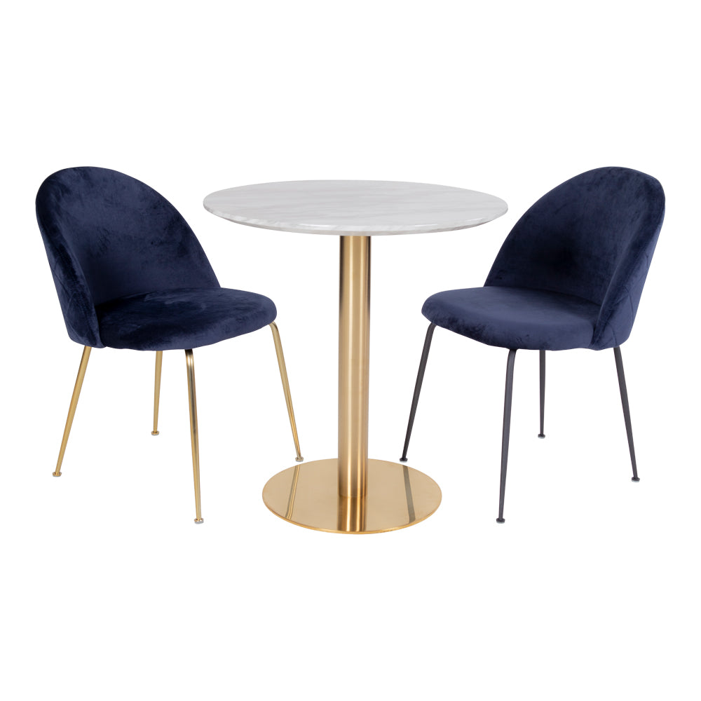 Moderner Esstisch ZANOL in Marmor-Look messing ca. D110cm