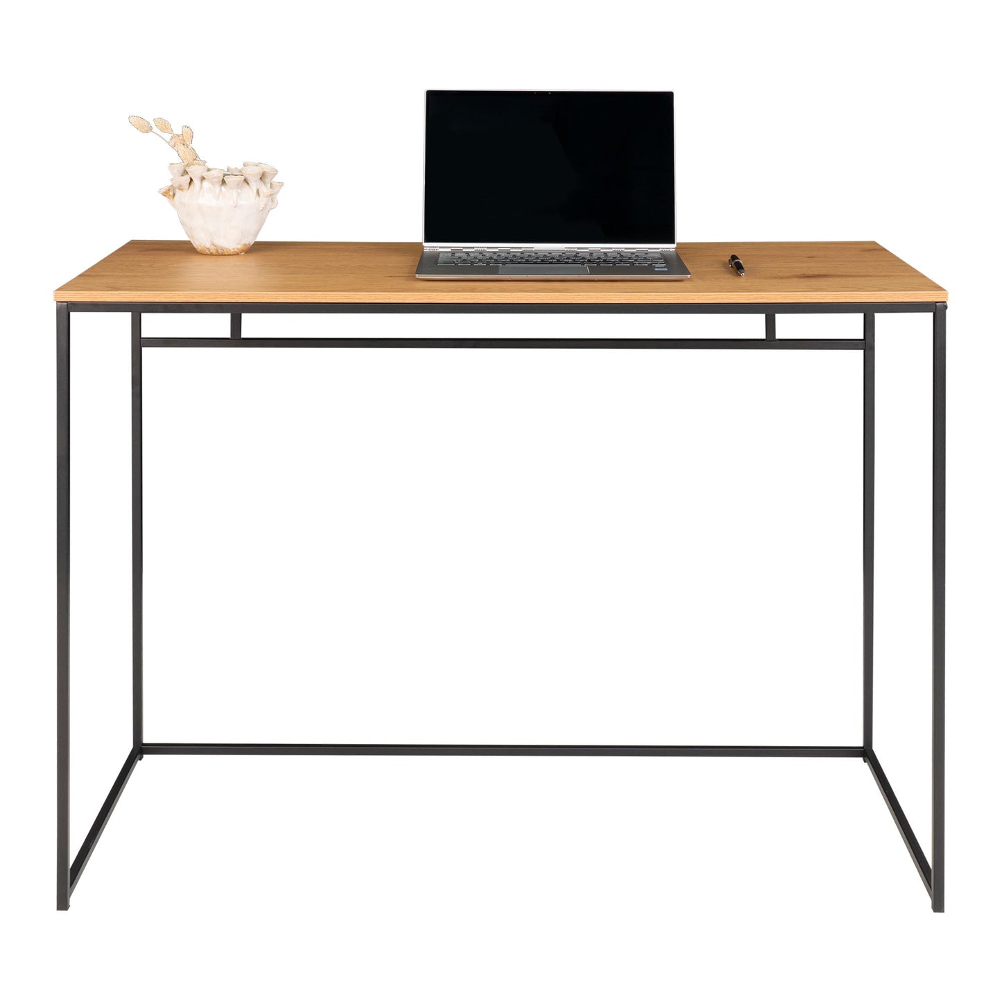 Moderner Schreibtisch LEVEN 100cm schwarz / natur Konsolentisch