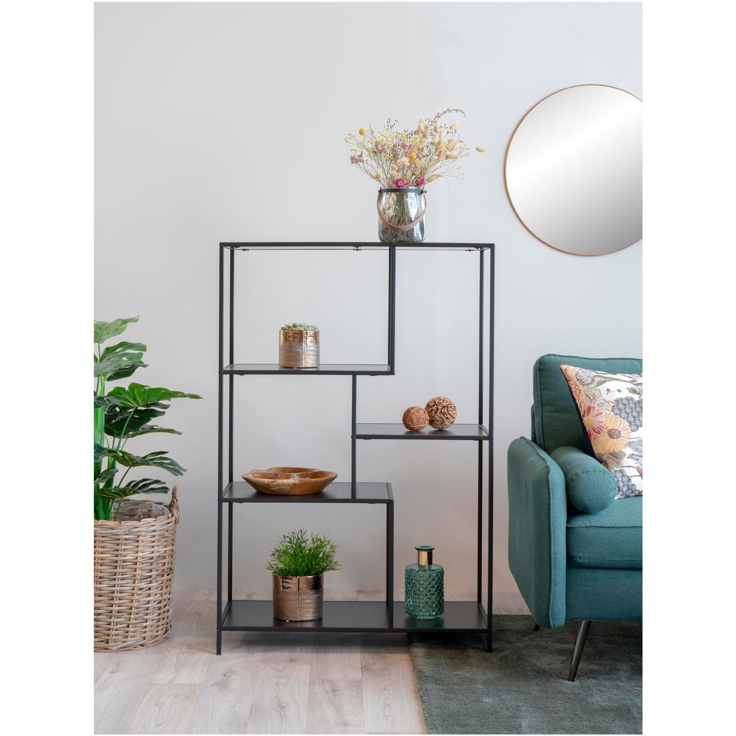 Modernes Regal LEVEN schwarz ca.36x80x120 cm