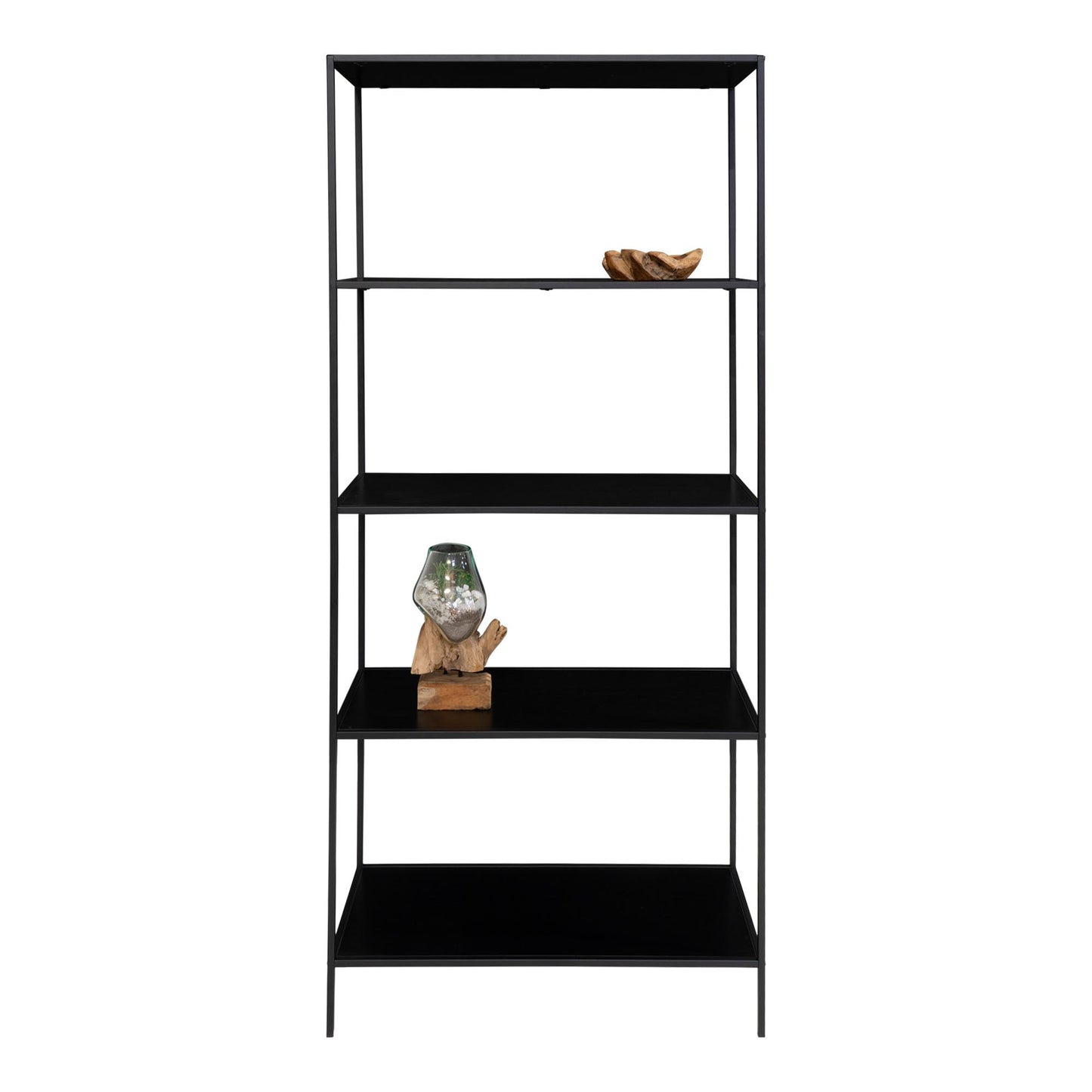 Modernes Regal LEVEN schwarzer Metallrahmen 170 cm