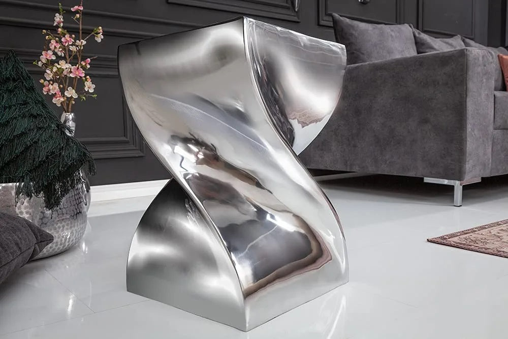 Design Beistelltisch GIRO Aluminium 45cm silber