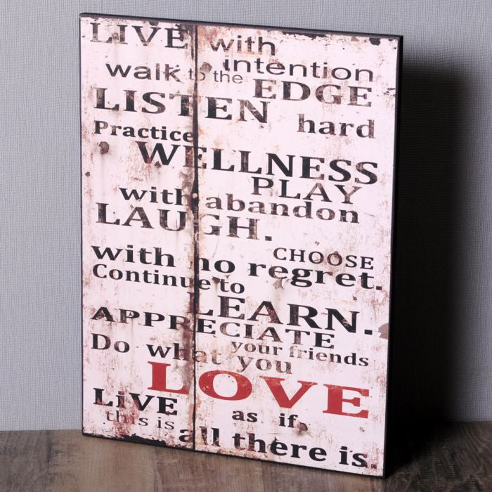 Antik Holzschild LEARN LOVE Vintage Retro Schild
