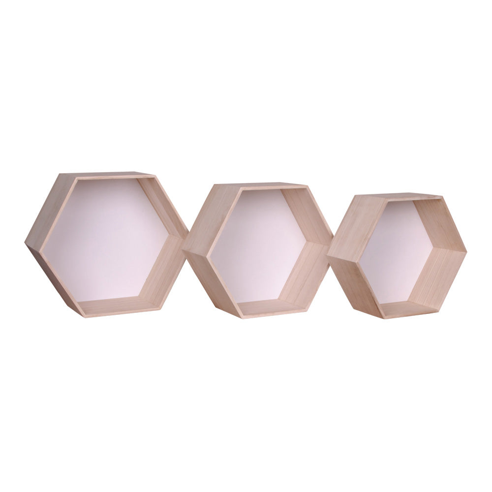 3-tlg. Regal-Set GEO aus Holz
