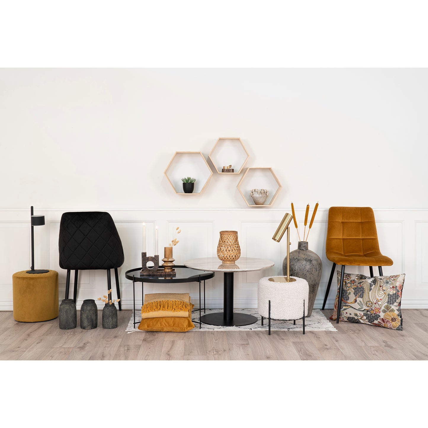 3-tlg. Regal-Set GEO aus Holz