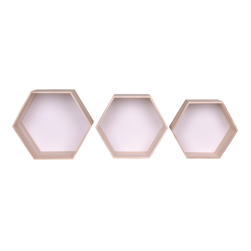 3-tlg. Regal-Set GEO aus Holz