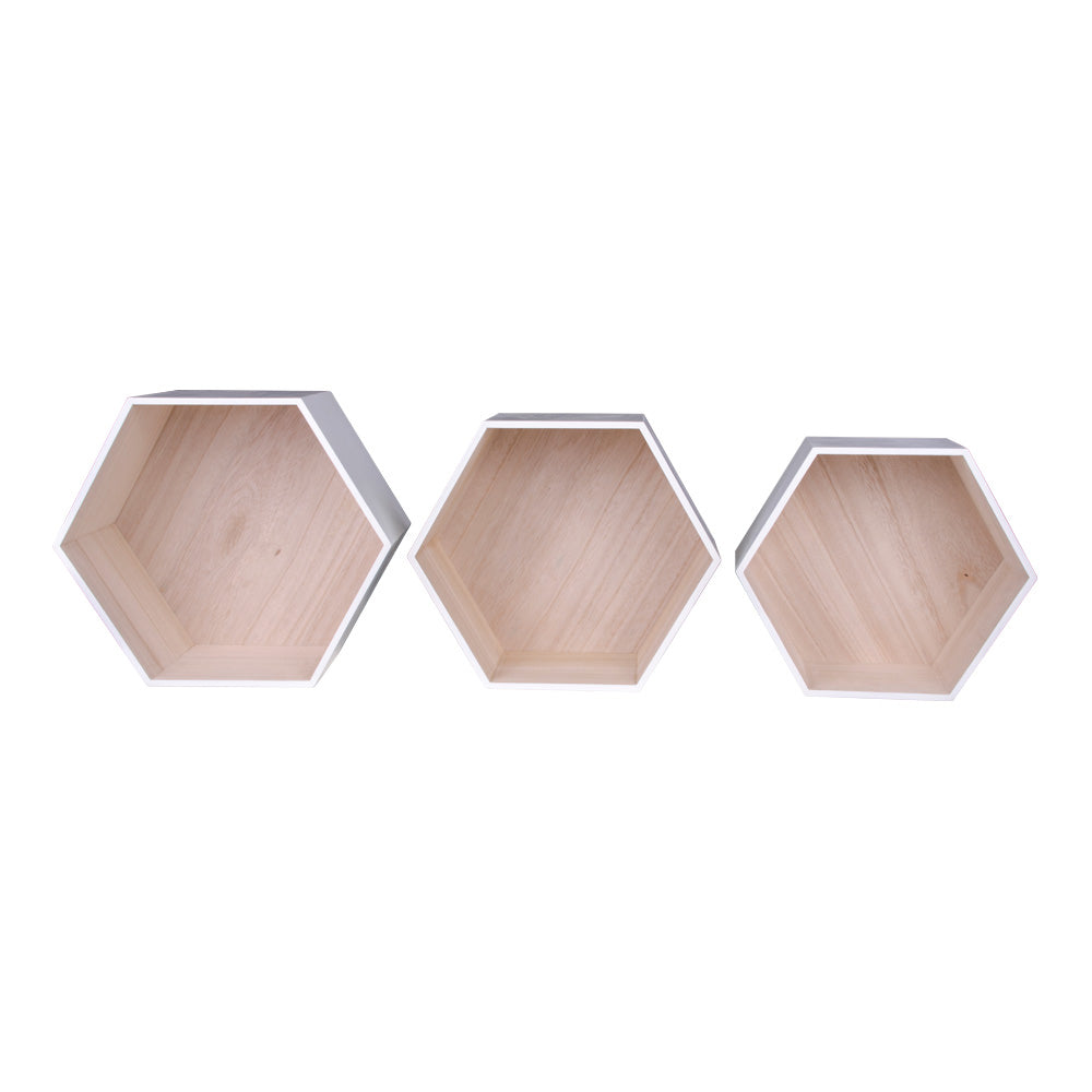 3-tlg. Regal-Set GEO aus Holz