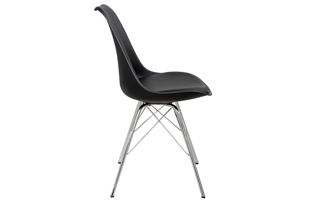 4er Set Design-Klassiker Stuhl NORWAY schwarz-silber