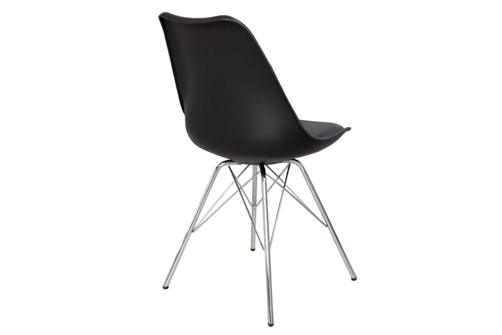 4er Set Design-Klassiker Stuhl NORWAY schwarz-silber