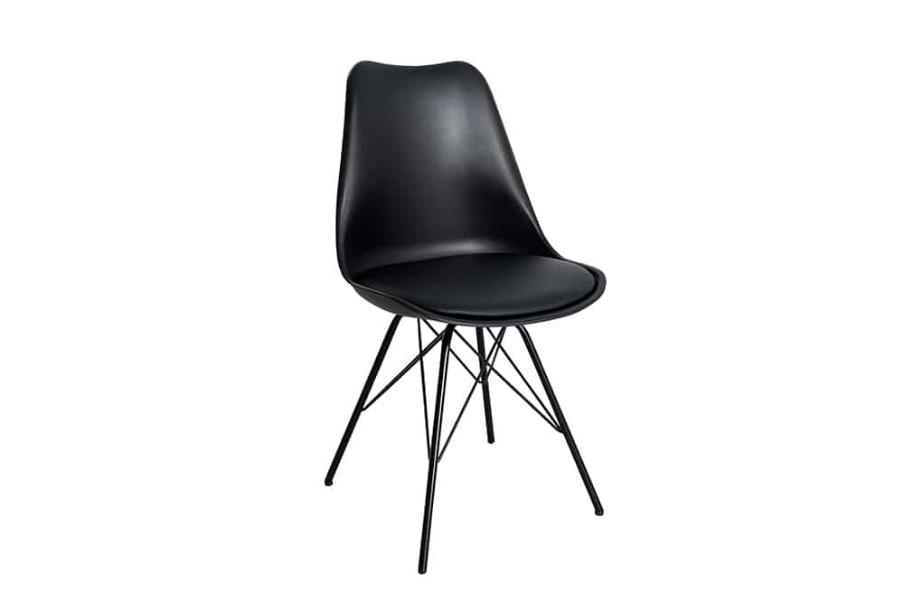 4er Set Design-Klassiker Stuhl NORWAY schwarz Metallgestell schwarz