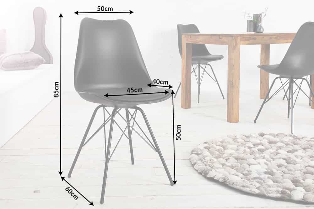 4er Set Design-Klassiker Stuhl NORWAY schwarz Metallgestell schwarz