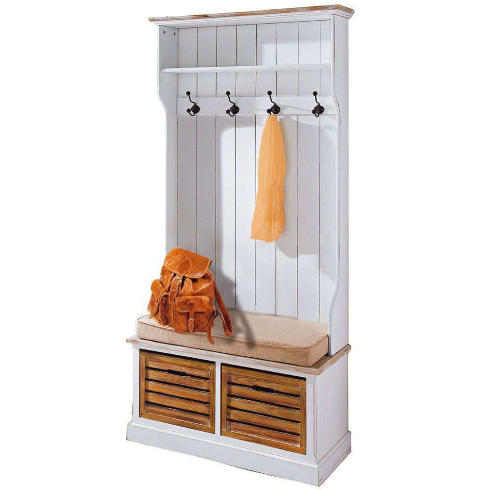 Garderobe JARDIN mit Sitzbank im Landhausstil