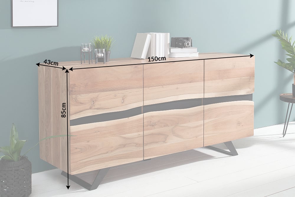 Design Sideboard DIVISIO 150cm Akazie natural Baumkante