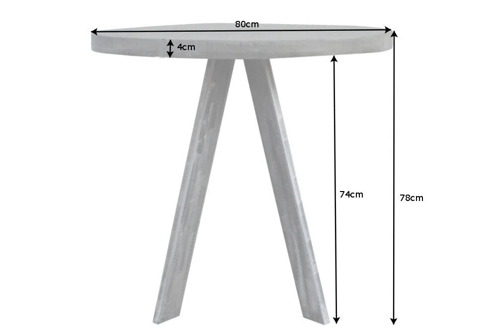 Mango Esstisch ARTE 80cm grau Industrie-Design Gestell