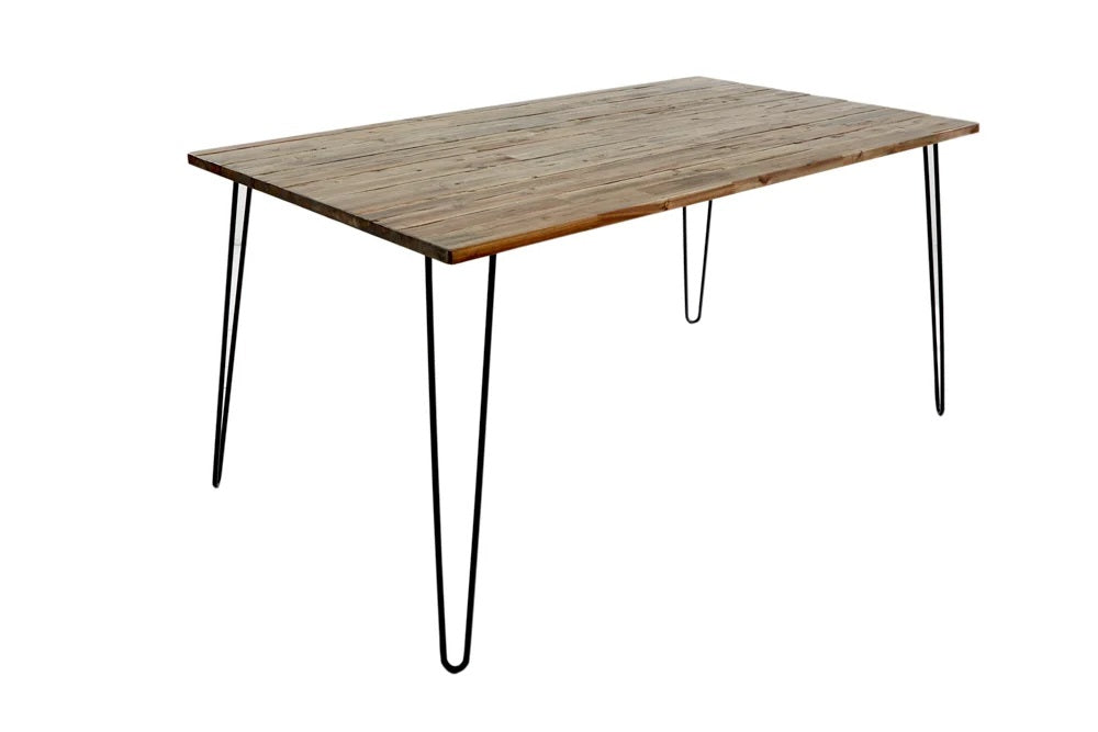 Industrie-Look Esstisch ALINA 160cm living-brown Akazie Metallbeine