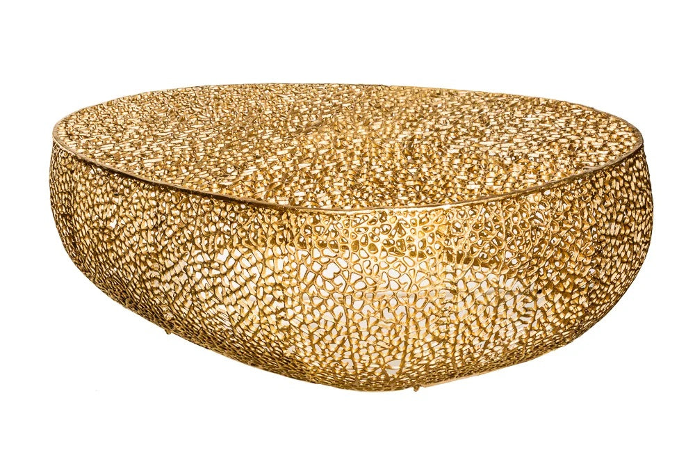 Extravaganter Couchtisch RIXOS ca.120cm Metall gold Handarbeit