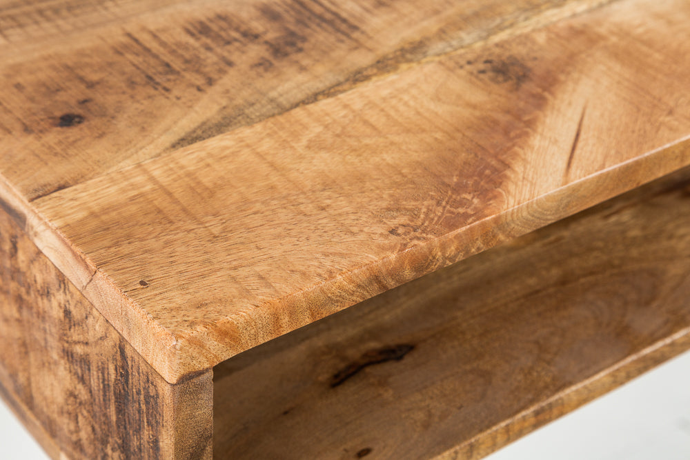 Industrie-Look Schreibtisch ALINA 100cm natur Mangoholz Metallbeine