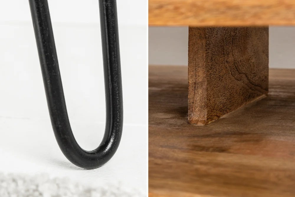 Industrie-Look Schreibtisch ALINA 100cm natur Mangoholz Metallbeine