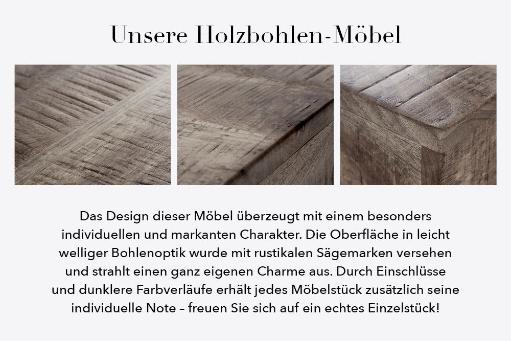Mango Esstisch ARTE 80cm grau Industrie-Design Gestell