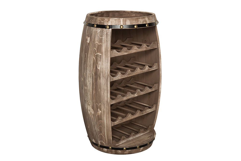 Originelles Flaschenregal BOTELLA 80cm natur Weinfass Pienienholz