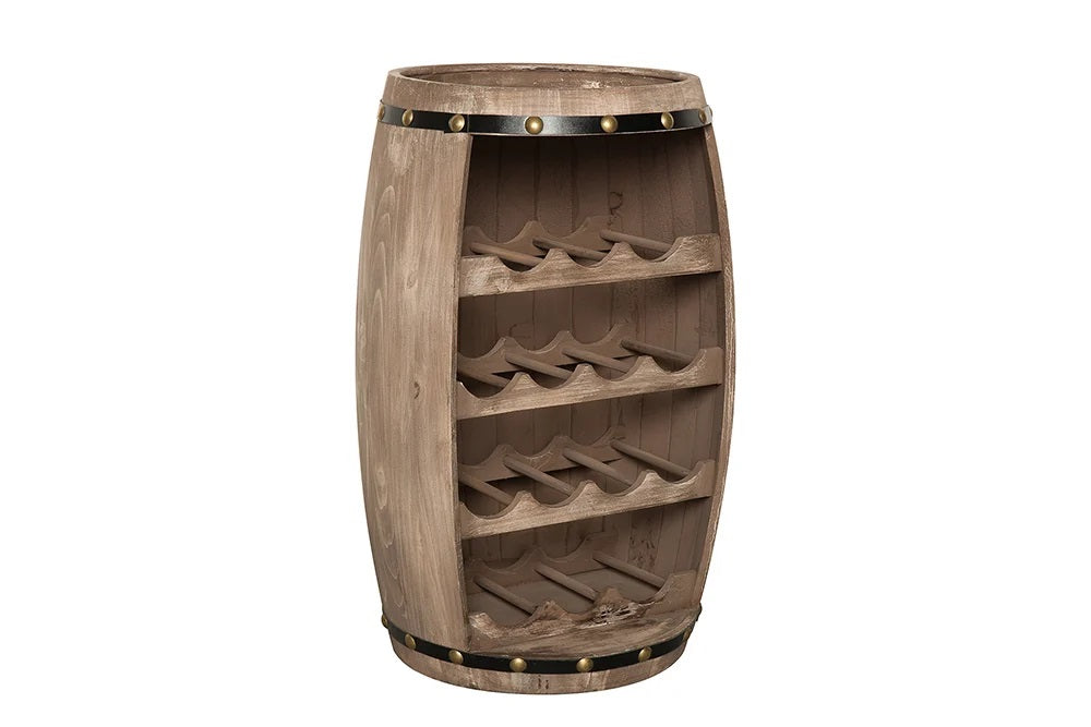 Originelles Flaschenregal BOTELLA 60cm natur Weinfass Pienienholz