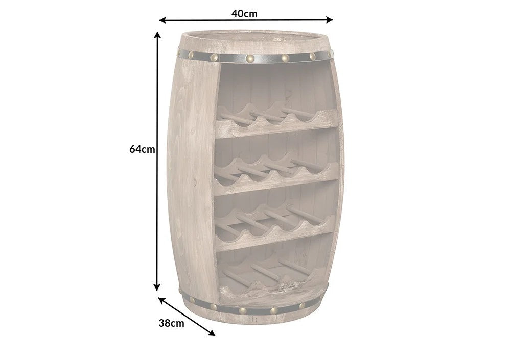 Originelles Flaschenregal BOTELLA 60cm natur Weinfass Pienienholz