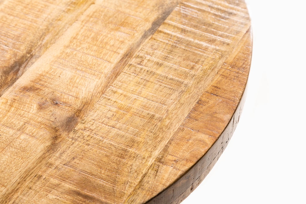 Industrie-Look Esstisch ARTE 80cm rund Mangoholz natural
