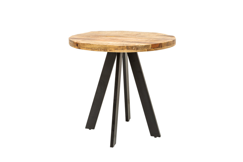 Industrie-Look Esstisch ARTE 80cm rund Mangoholz natural