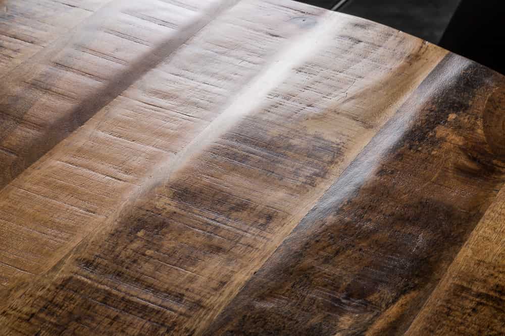 Industrie-Look Esstisch ARTE 120cm rund Mangoholz natural
