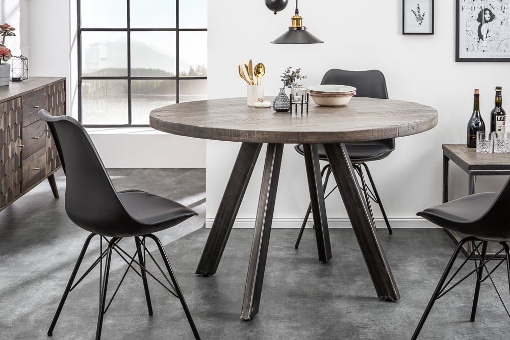Mango Esstisch ARTE 120cm grau Industrie-Design Gestell