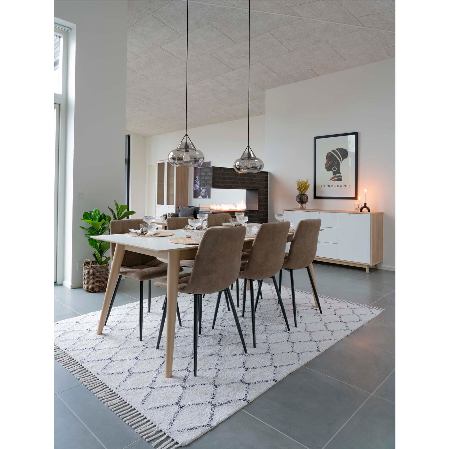 Handgewebter Baumwoll-Teppich RUGGO ca.240x180 cm
