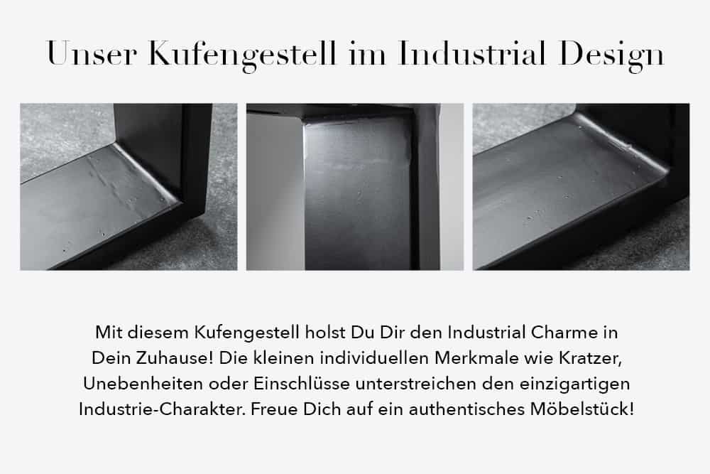 Industrie-Look Esstisch ARTE 120cm Mangoholz natural Eisengestell