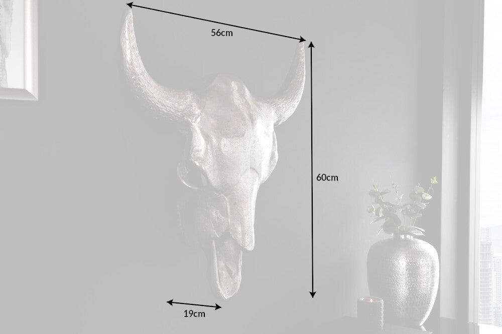 Einzigartiger Stierkopfschädel CRANIO 60cm Wanddekoration