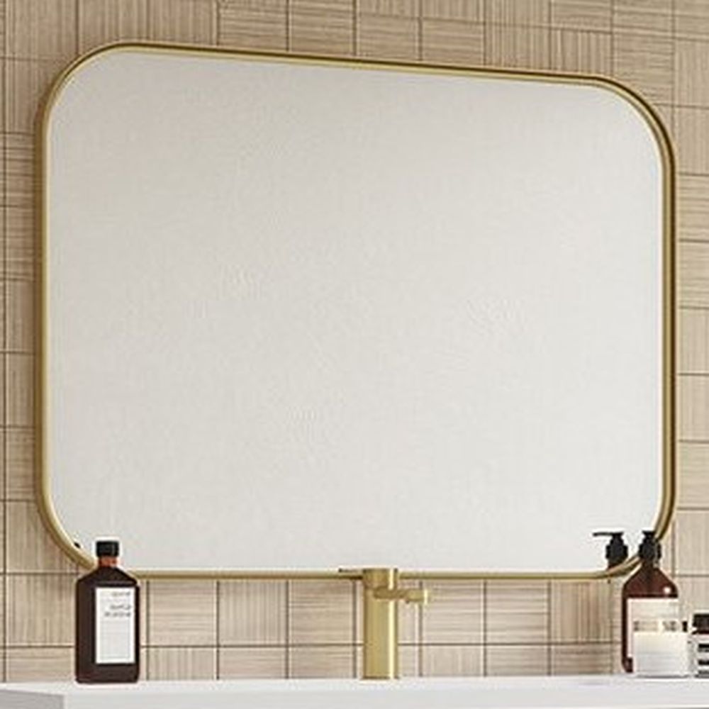 Moderner Spiegel BARCA gold 70x50cm Aluminium