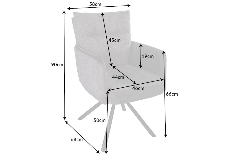 Bequemer Drehstuhl CHARLES II beige Samt Strukturstoff Federkern