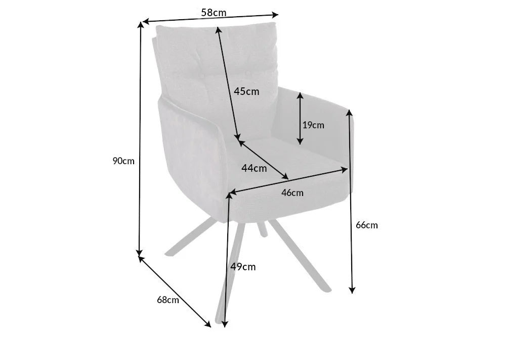 Bequemer Drehstuhl CHARLES II Taschenfederkernpolsterung grün-grau