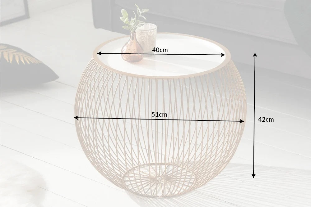 Filigraner Aufbewahrungs-Couchtisch mit Tablett AGGIO 51cm gold