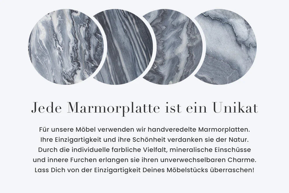 Moderner Beistelltisch MAMO abnehmbare Marmor-Platte ca.D43cm