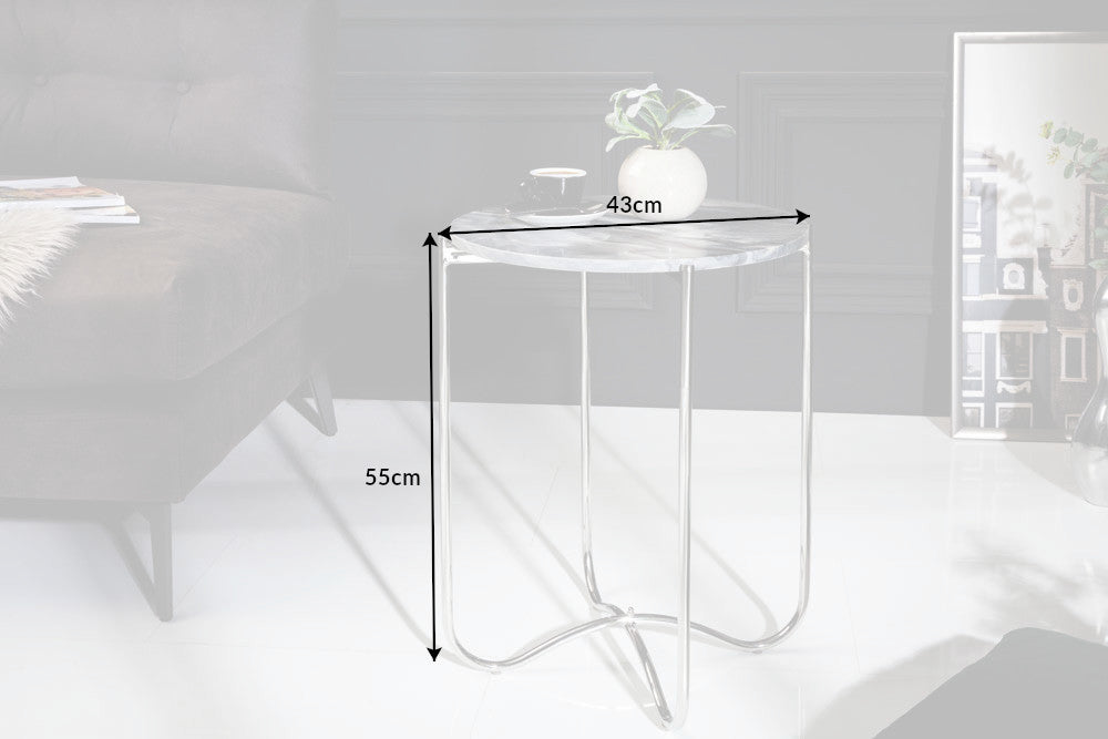 Moderner Beistelltisch MAMO abnehmbare Marmor-Platte ca.D43cm