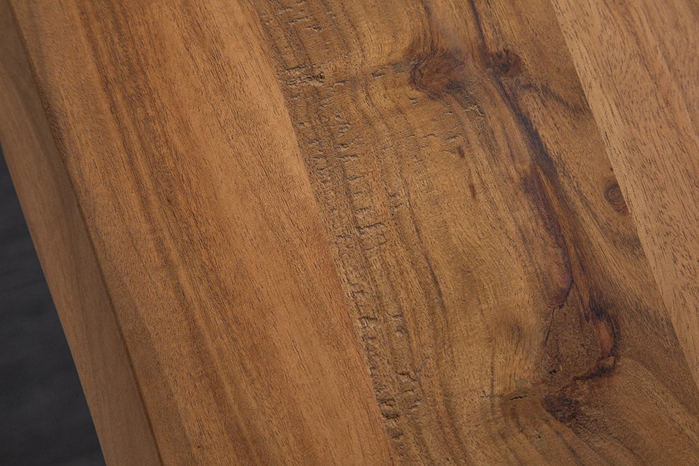 Baumkante Esstisch ARBOL 160cm massive 35mm Akazie U-Gestell