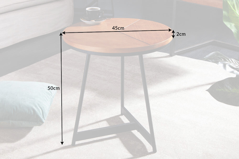 Eleganter Beistelltisch INGIRO 50cm Eiche natur Metallgestell