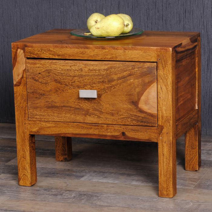 Massivholz Nachtschrank MURALI Stone Sheesham Palisander