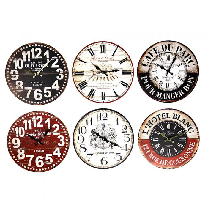 Wanduhr HOTEL BLANC im Vintage Design 28cm