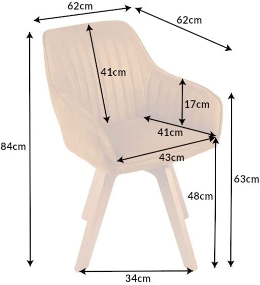 Moderner Drehstuhl NOVO Samt ocker-gelb Buchenholz Armlehnen