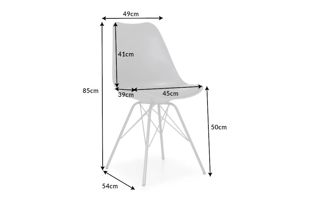 4er Set Design-Klassiker Stuhl NORWAY grau