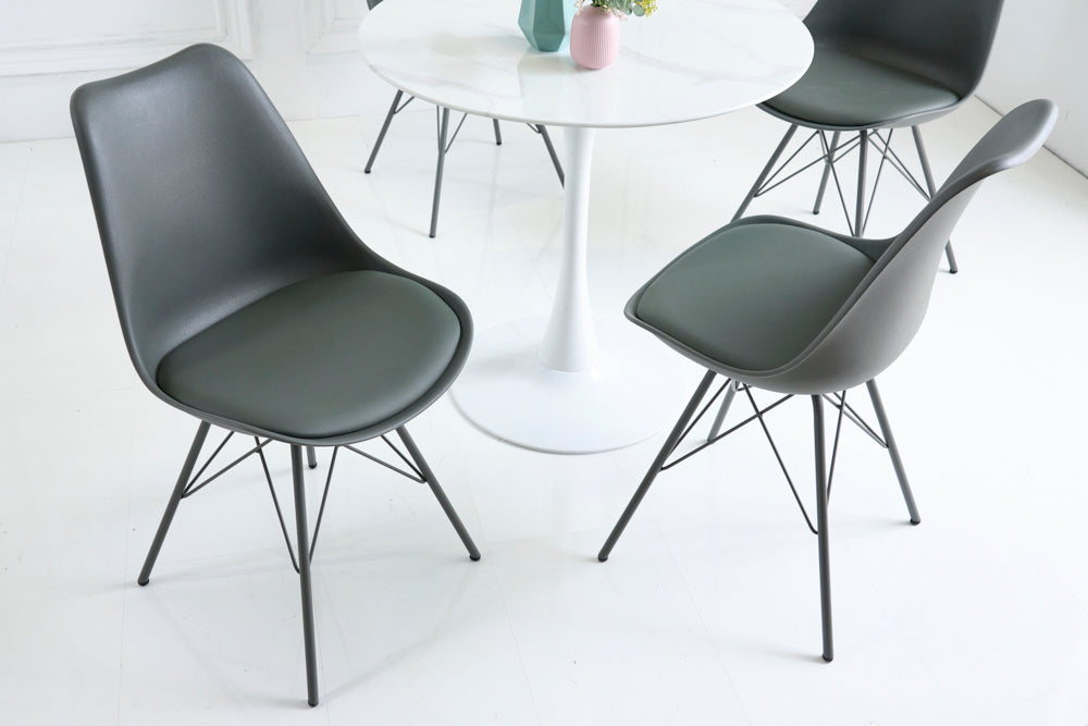 4er Set Design-Klassiker Stuhl NORWAY grau