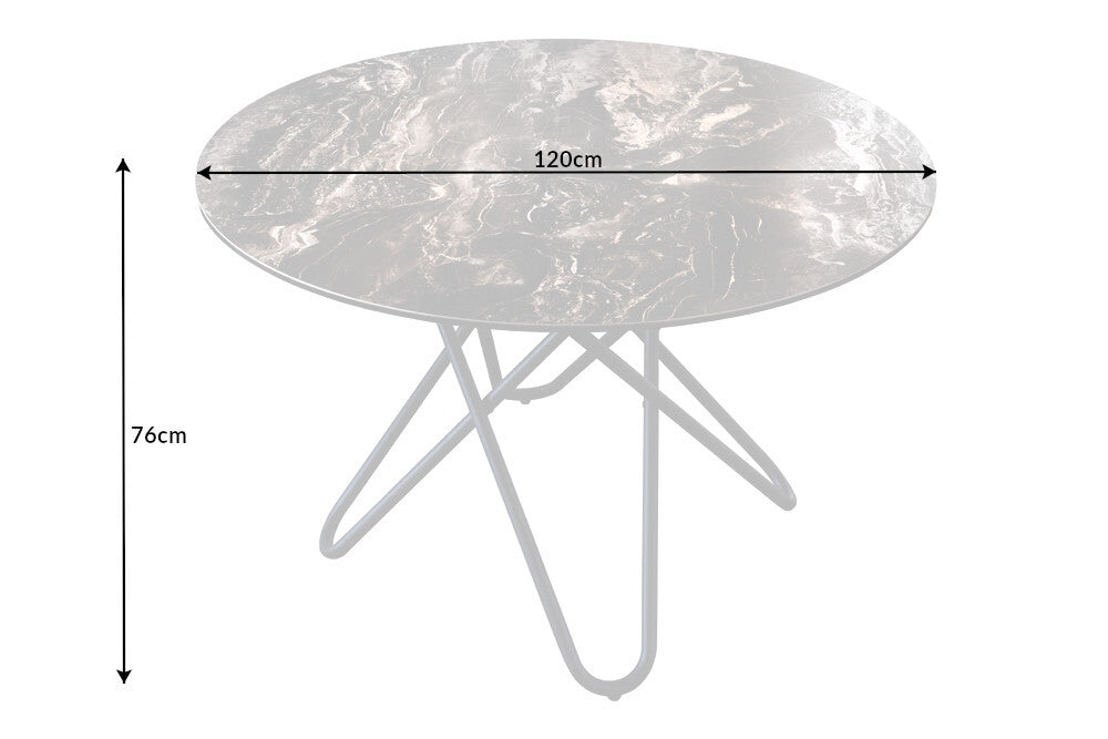 Eleganter Esstisch PARMA 120cm taupe natur Keramik Made-in-Italy