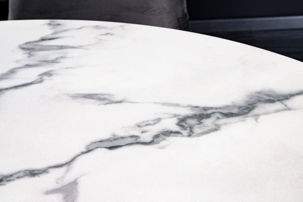Eleganter Esstisch PARMA 120cm weiss marmoriert Keramik Made-in-Italy
