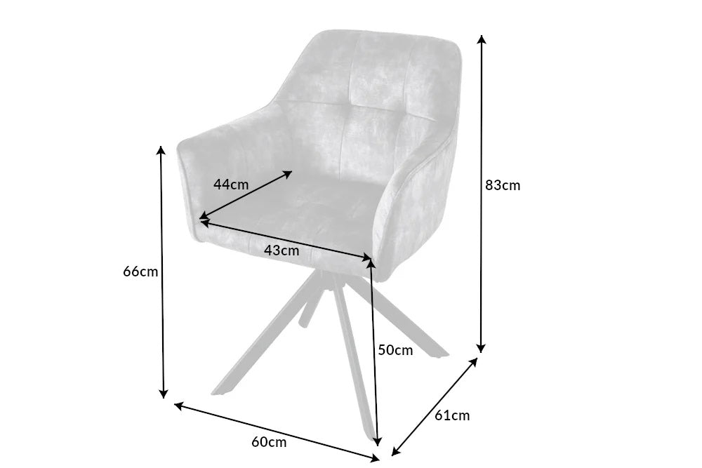 Moderner Drehstuhl ZIRA grau Samt Metallgestell