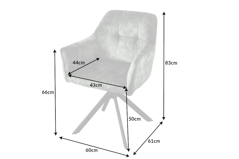 Moderner Drehstuhl ZIRA grün Samt Metallgestell